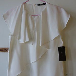 unique Zara Basic symmetrical top tunic ruffles